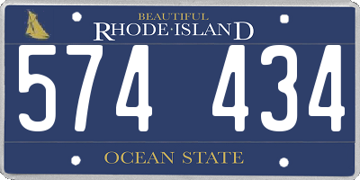 RI license plate 574434