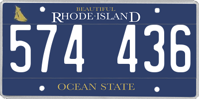 RI license plate 574436