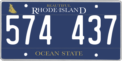 RI license plate 574437