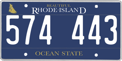 RI license plate 574443