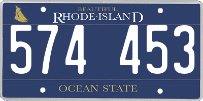 RI license plate 574453