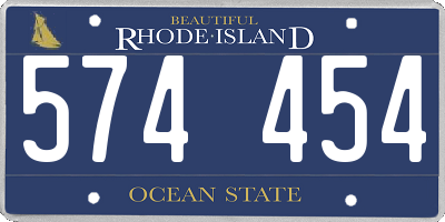 RI license plate 574454