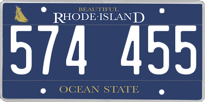 RI license plate 574455