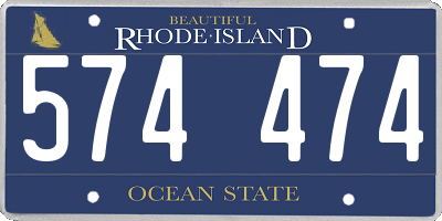 RI license plate 574474