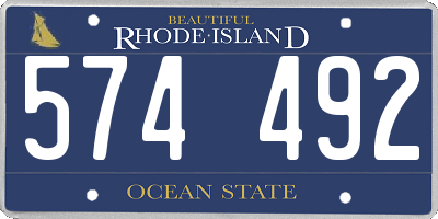 RI license plate 574492