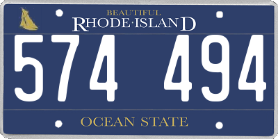 RI license plate 574494