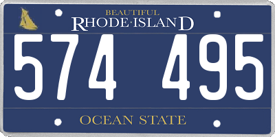 RI license plate 574495