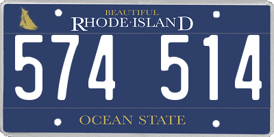 RI license plate 574514