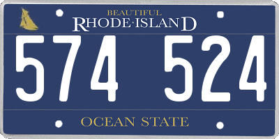 RI license plate 574524