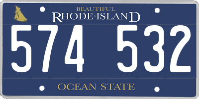 RI license plate 574532