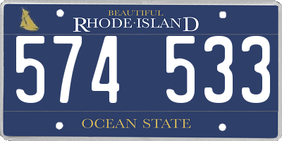 RI license plate 574533
