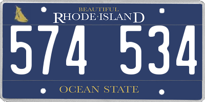 RI license plate 574534