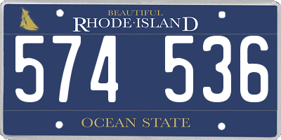 RI license plate 574536