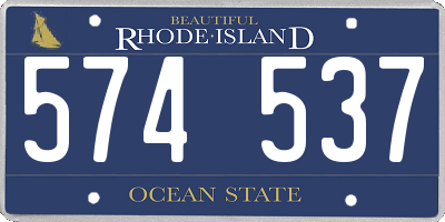 RI license plate 574537