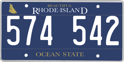 RI license plate 574542