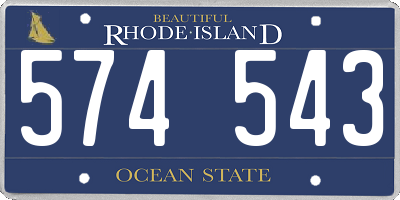 RI license plate 574543