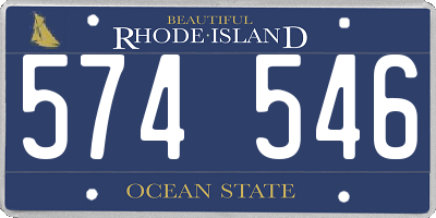 RI license plate 574546