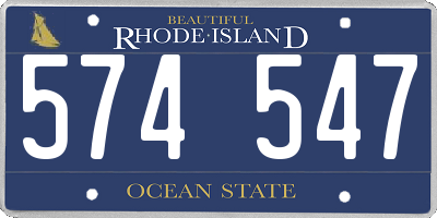 RI license plate 574547