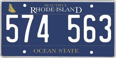 RI license plate 574563