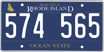 RI license plate 574565