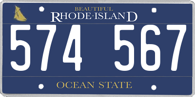 RI license plate 574567