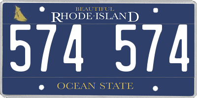RI license plate 574574