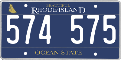 RI license plate 574575