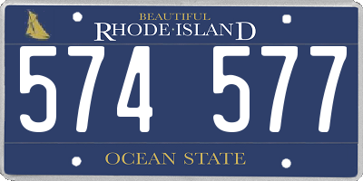 RI license plate 574577