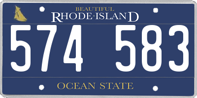 RI license plate 574583