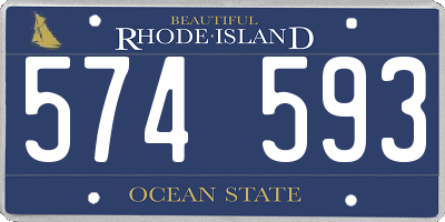 RI license plate 574593