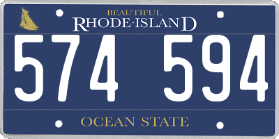 RI license plate 574594