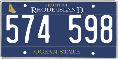 RI license plate 574598