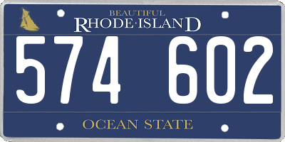 RI license plate 574602