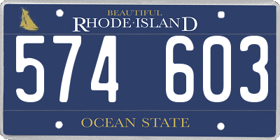 RI license plate 574603