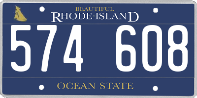 RI license plate 574608