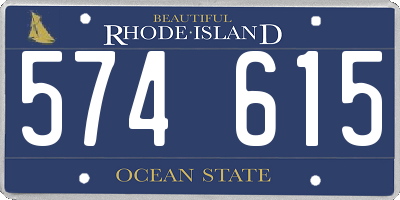 RI license plate 574615