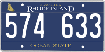 RI license plate 574633