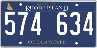 RI license plate 574634