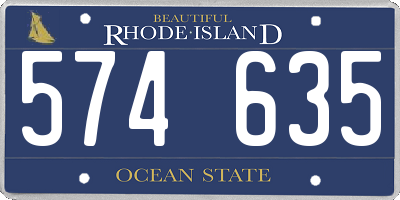 RI license plate 574635