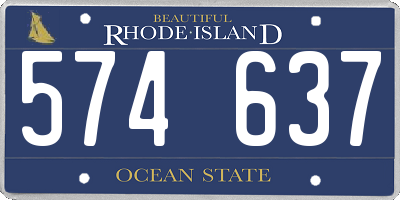 RI license plate 574637