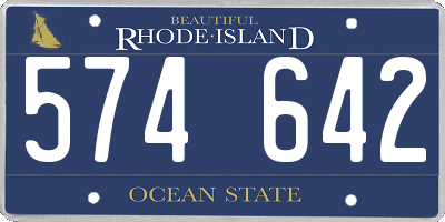 RI license plate 574642