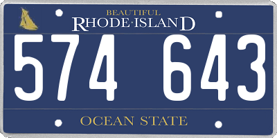 RI license plate 574643