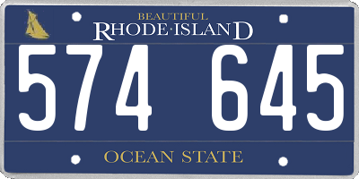 RI license plate 574645