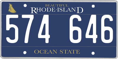 RI license plate 574646