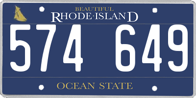 RI license plate 574649
