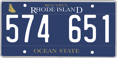 RI license plate 574651