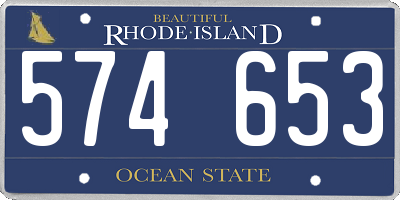 RI license plate 574653