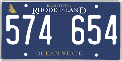 RI license plate 574654