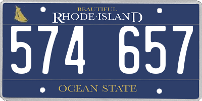 RI license plate 574657