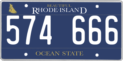 RI license plate 574666